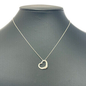 TIFFANY Co Silver Open Heart Necklace bag